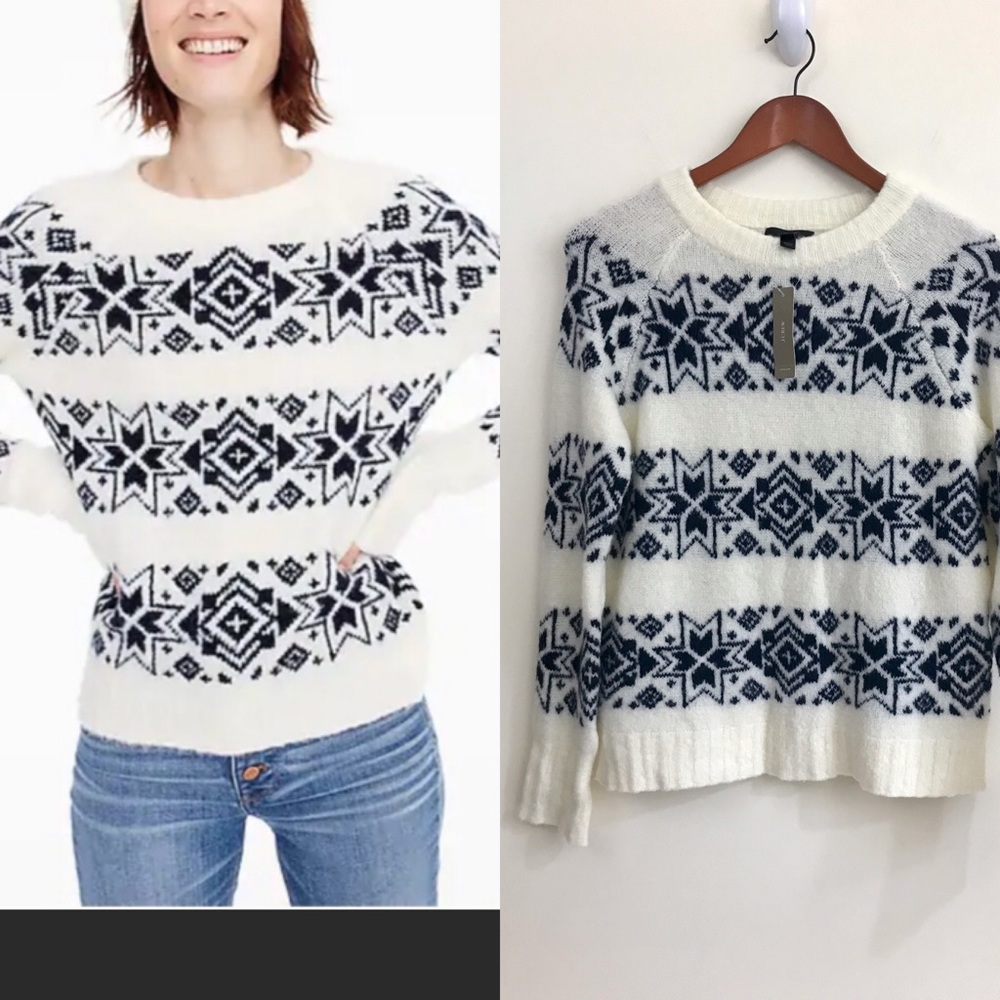 J. Crew Fair Isle Stripe Sweater